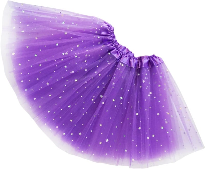 WINROLA Girls Stars Sequins Tutu Skirt Princess Ballet Dance Tutu Dress 3 Layered Halloween Christmas Tutu - Image 3
